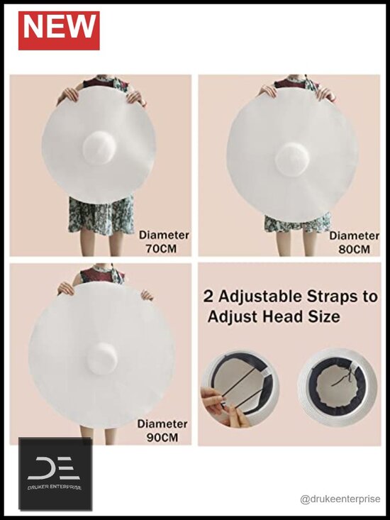 Oversized Straw Floppy Sun Hat with UPF 50+ Protection main image 5